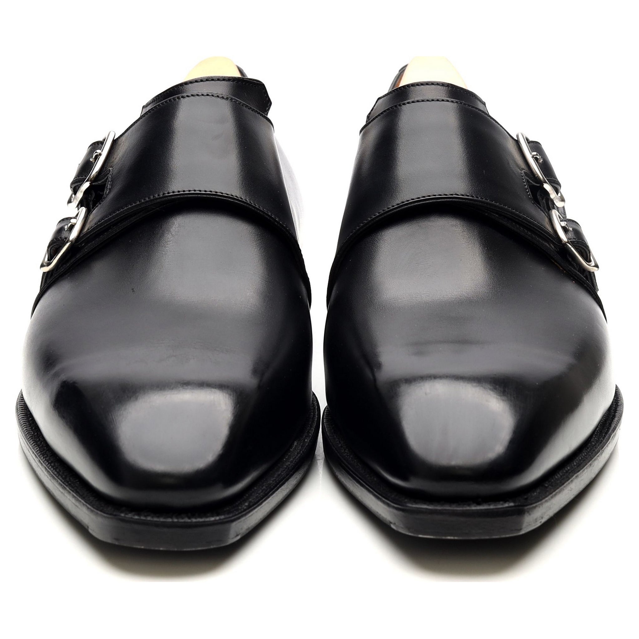 Corthay Twin monk-strap cuir noir UK 9
