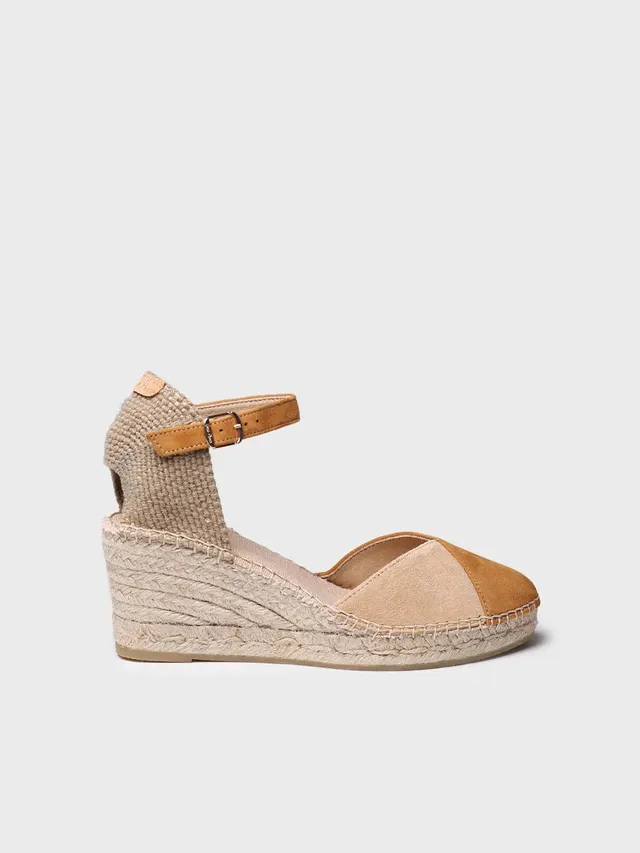 Toni Pons Beral espadrille compensée daim bicolore 7 cm