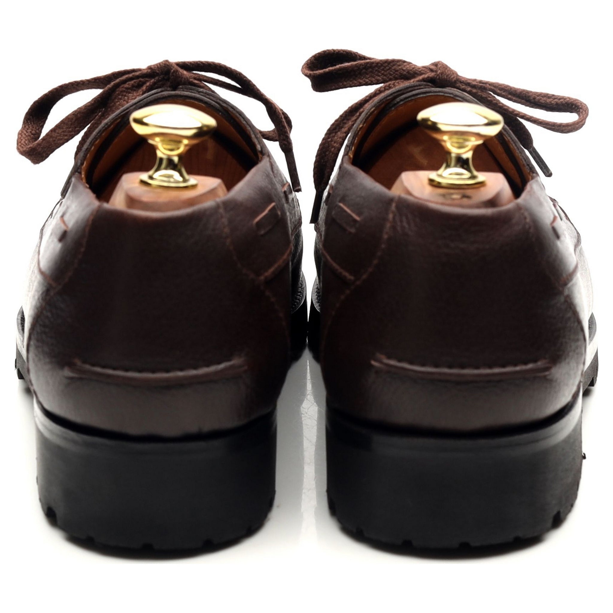 Beige Habilleur Derby bateau cuir marron UK 7.5