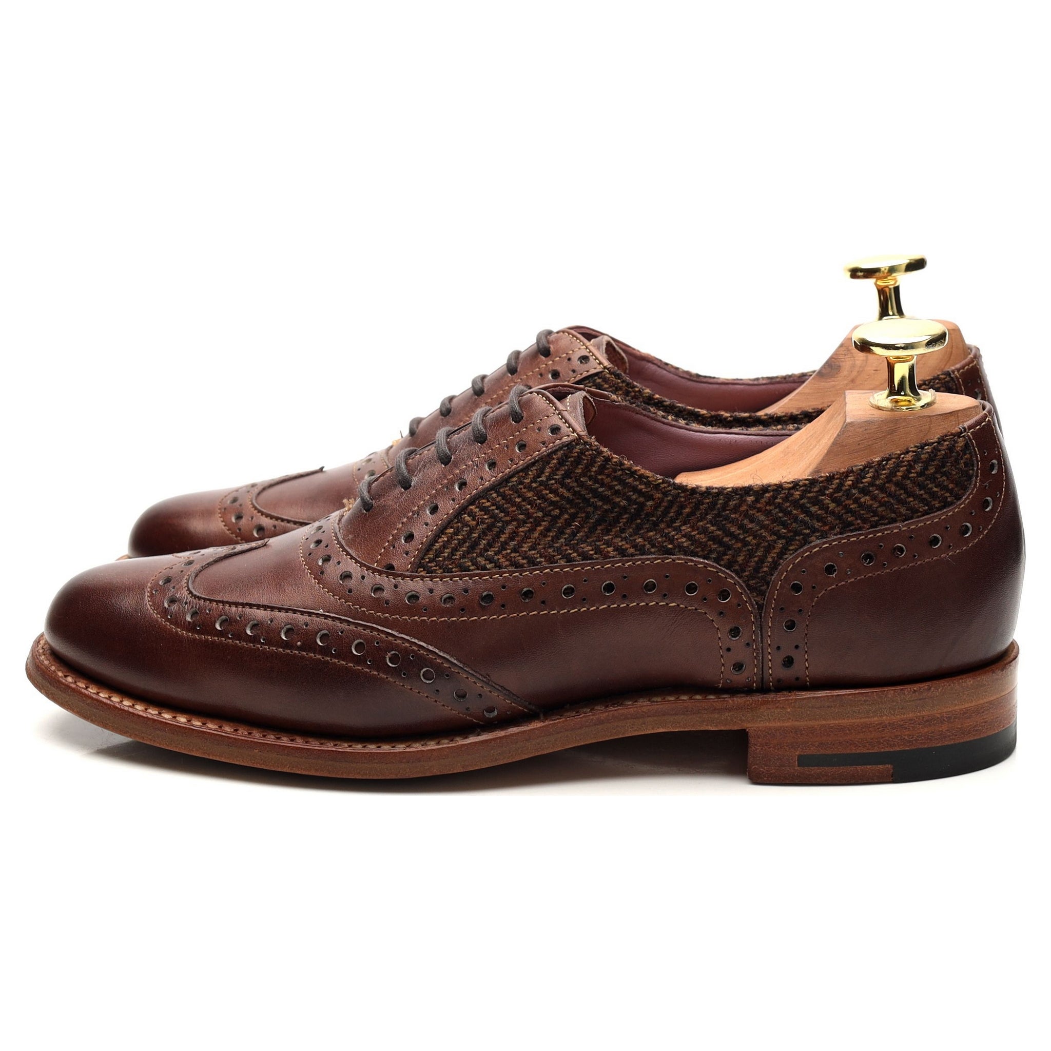 Barker Freya oxford femme cuir marron UK3 tweed