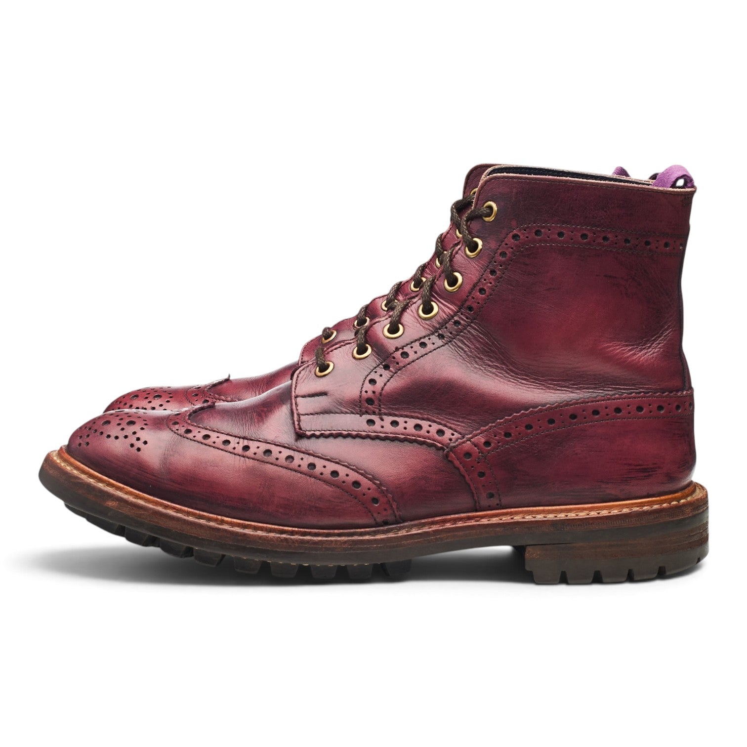 Tricker's Stow boots cuir violet pointure UK 9.5