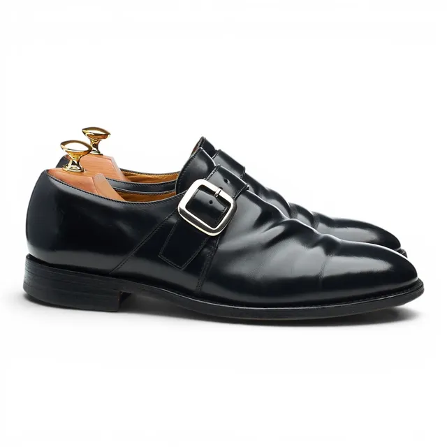 Loake Paisley Monk cuir noir pointure UK 7