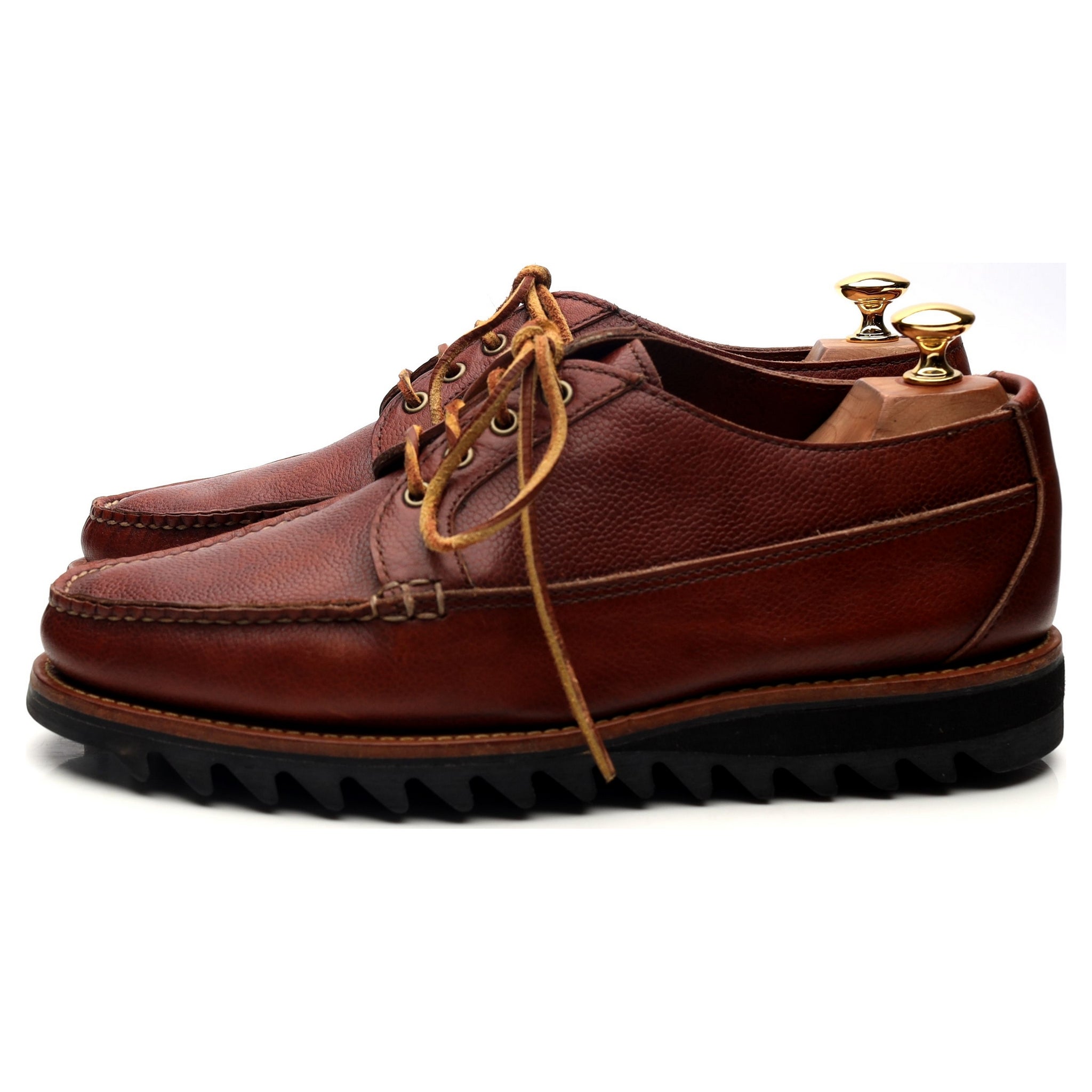 Yuketen derby moc toe cuir grainé marron pointure UK 8