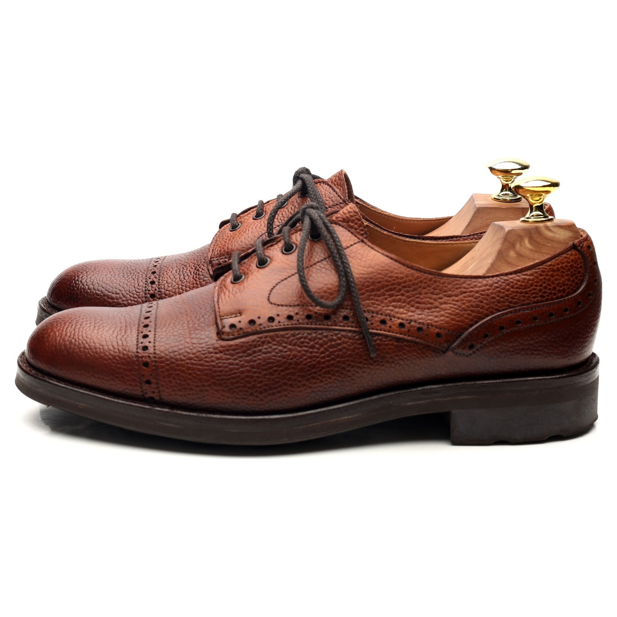 Holland & Holland derby cuir grainé marron 8 UK