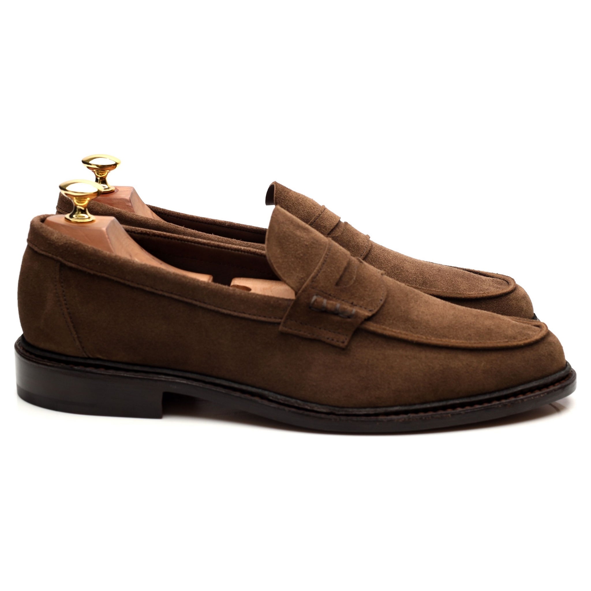 Sunspel mocassin penny suède marron UK 9