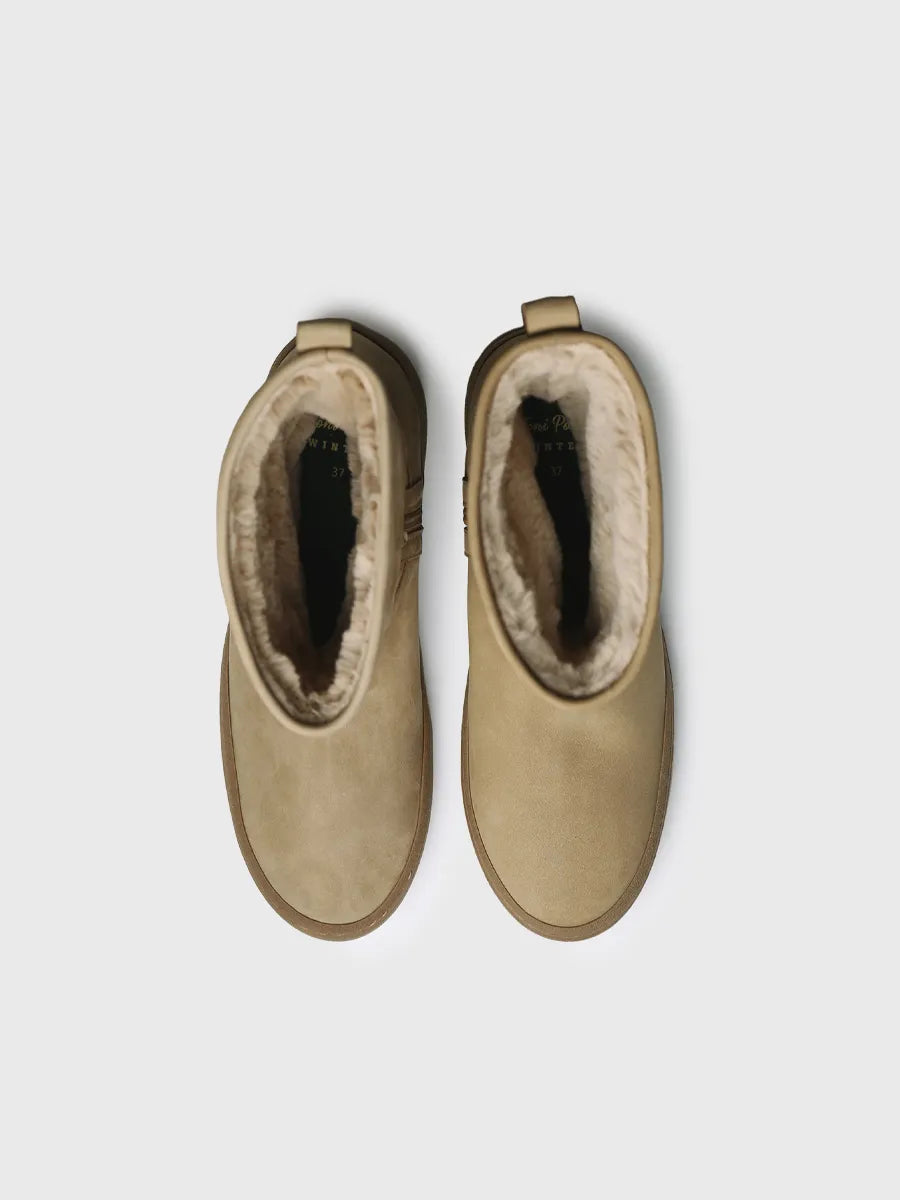 Toni Pons Sils bottines nubuck zip latéral beige
