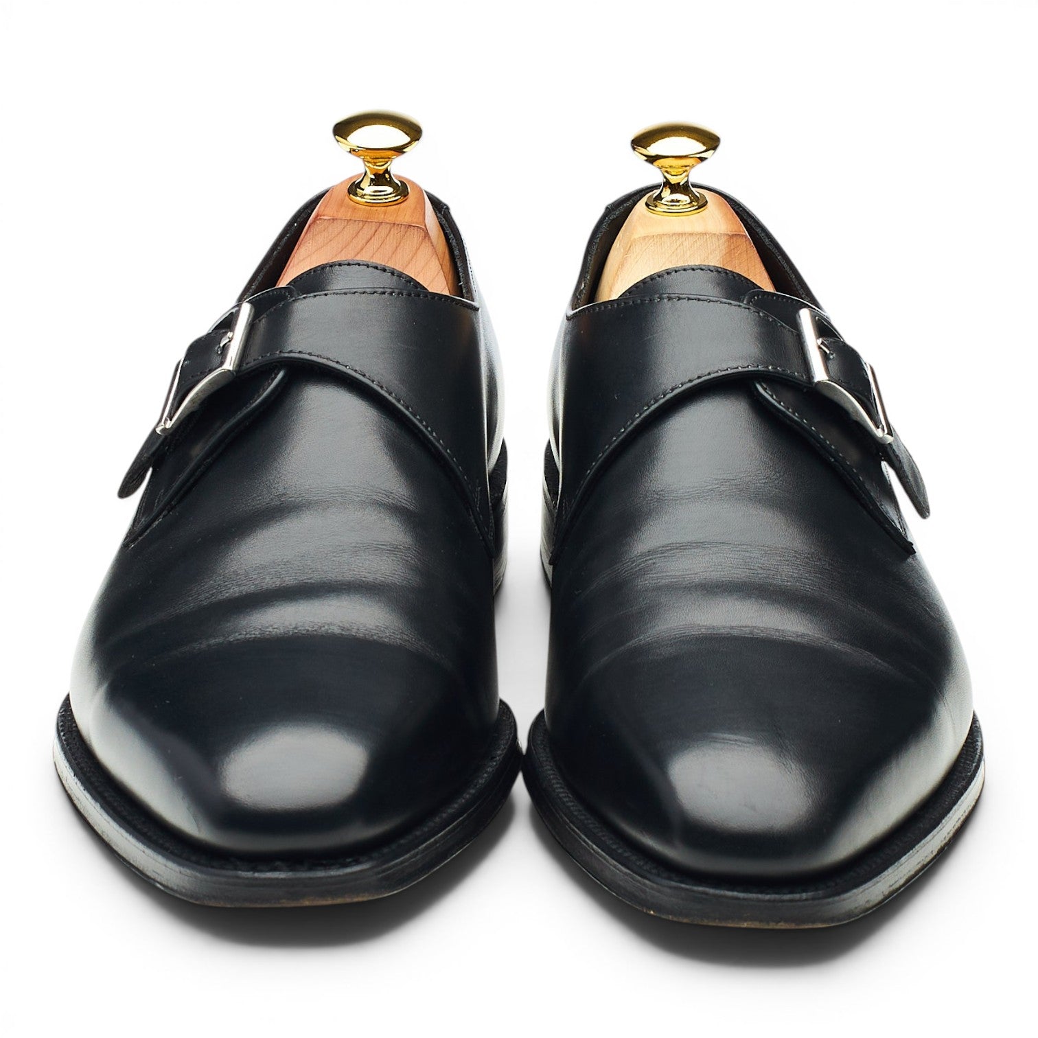 Loake 1880 Medway derbies à boucle cuir noir UK 7.5