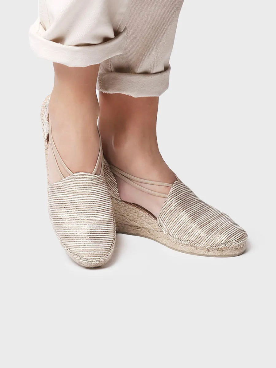 Toni Pons Tania-ZR espadrilles compensées toile beige