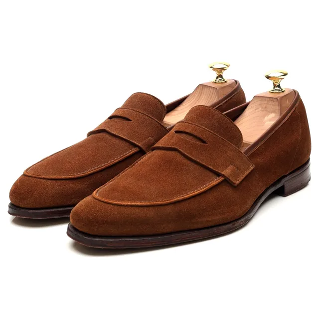 Crockett & Jones Cadogan mocassin suède tabac 8 E