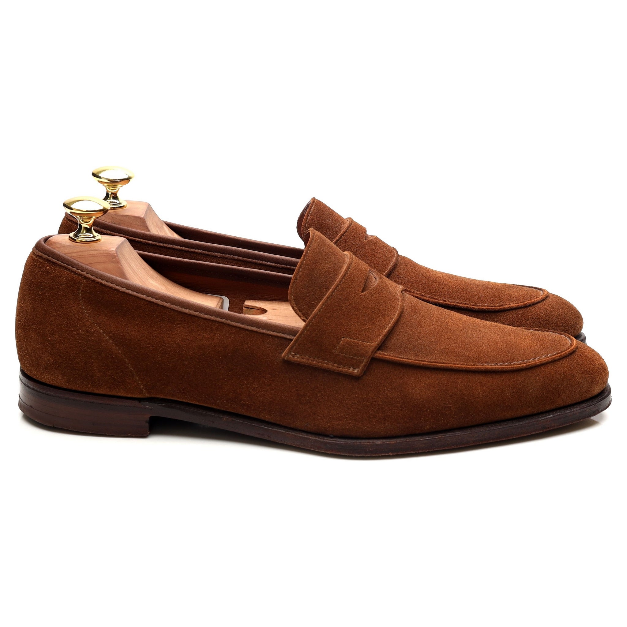 Crockett & Jones Cadogan mocassin suède tabac 8 E
