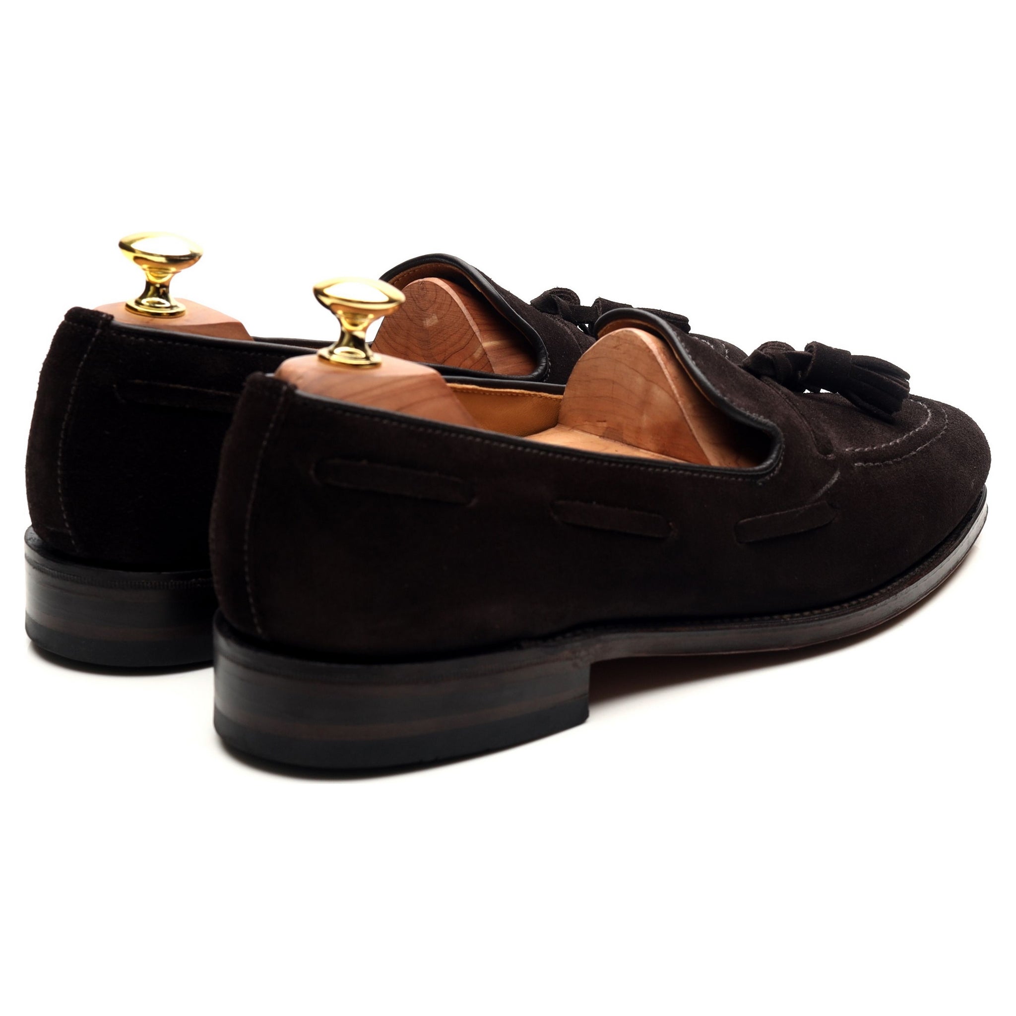 Loake Lincoln mocassin suède marron 8 glands