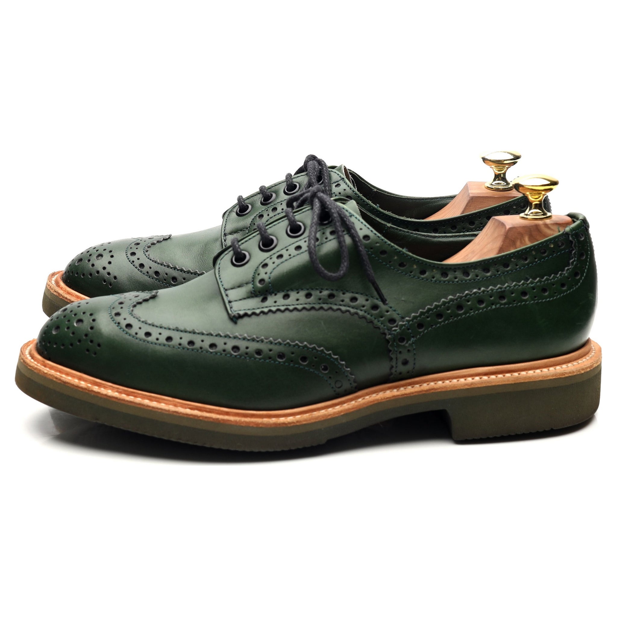 Tricker's Bourton derbys brogues cuir vert 41