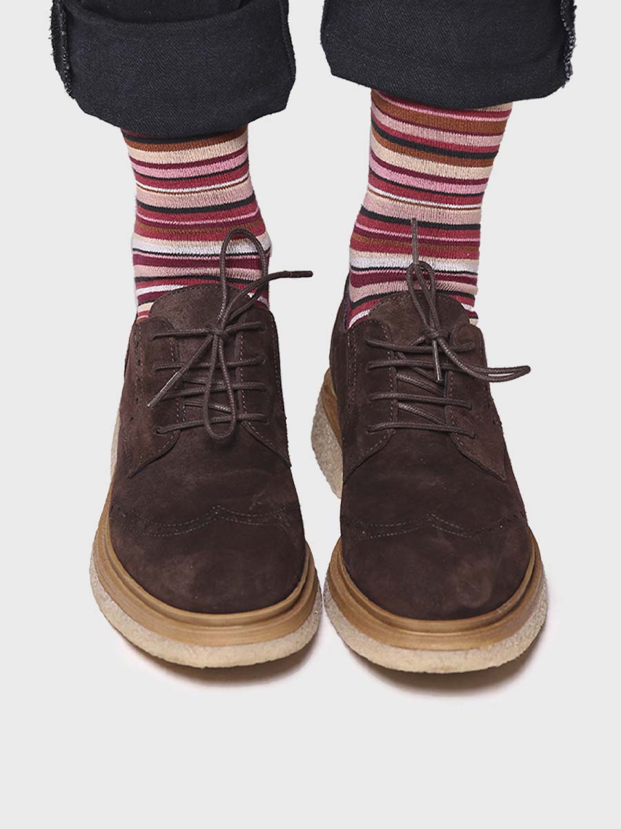 Toni Pons Quel-BR chaussettes coton rayé bordeaux