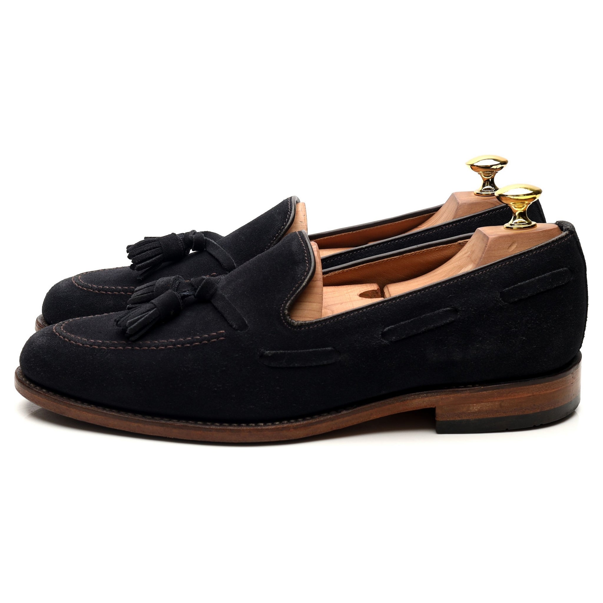 Loake Lincoln mocassins daim bleu marine UK 8