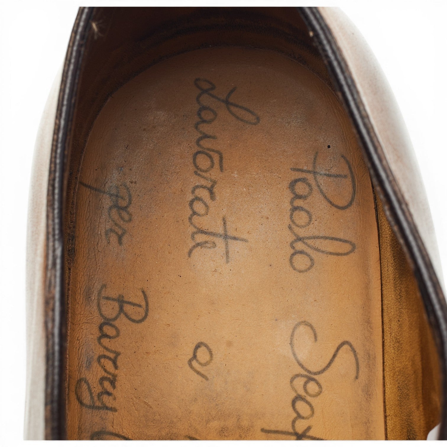 Paolo Scafora derby cuir marron bout droit UK 8