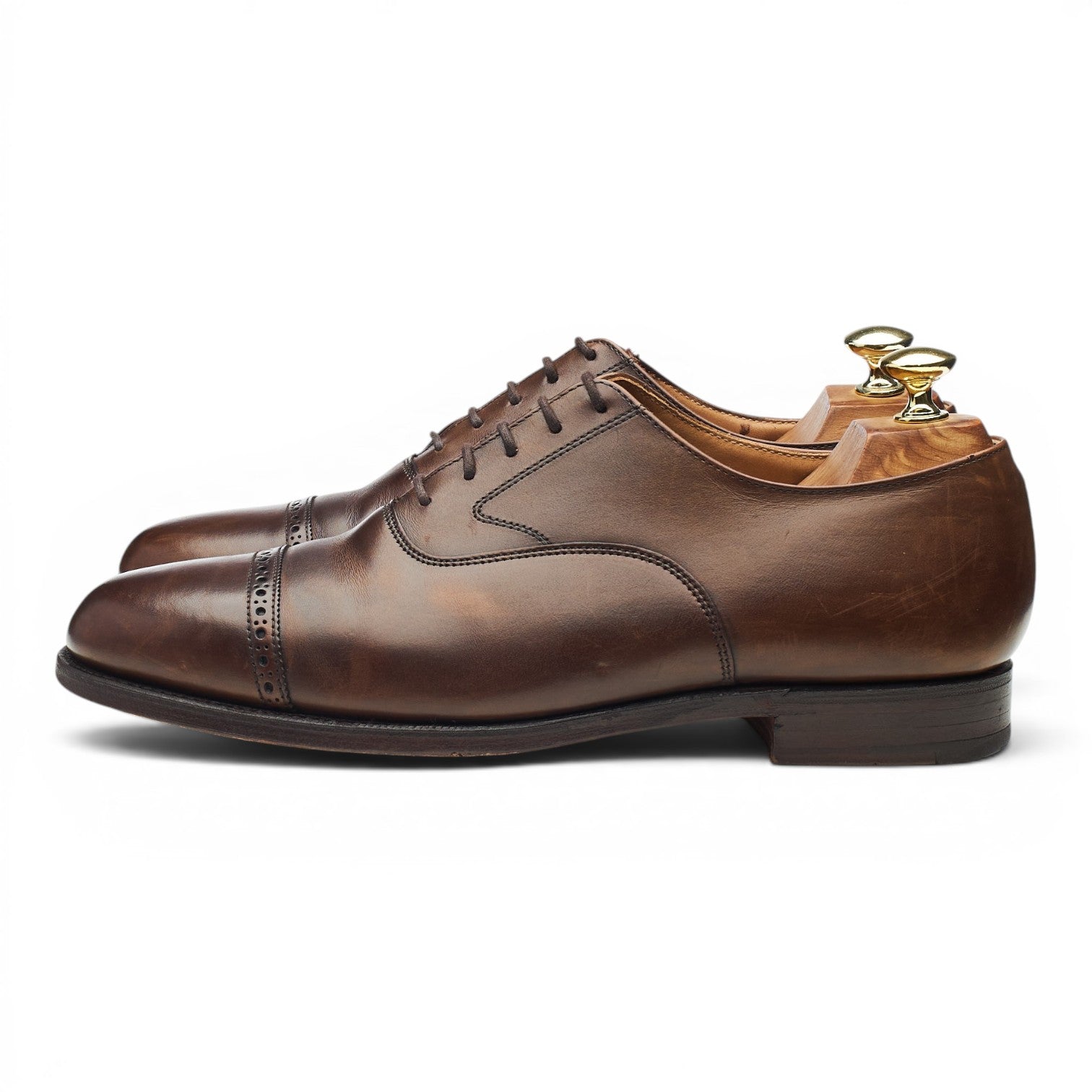 Peal & Co richelieu cuir marron foncé UK 7.5 bout droit