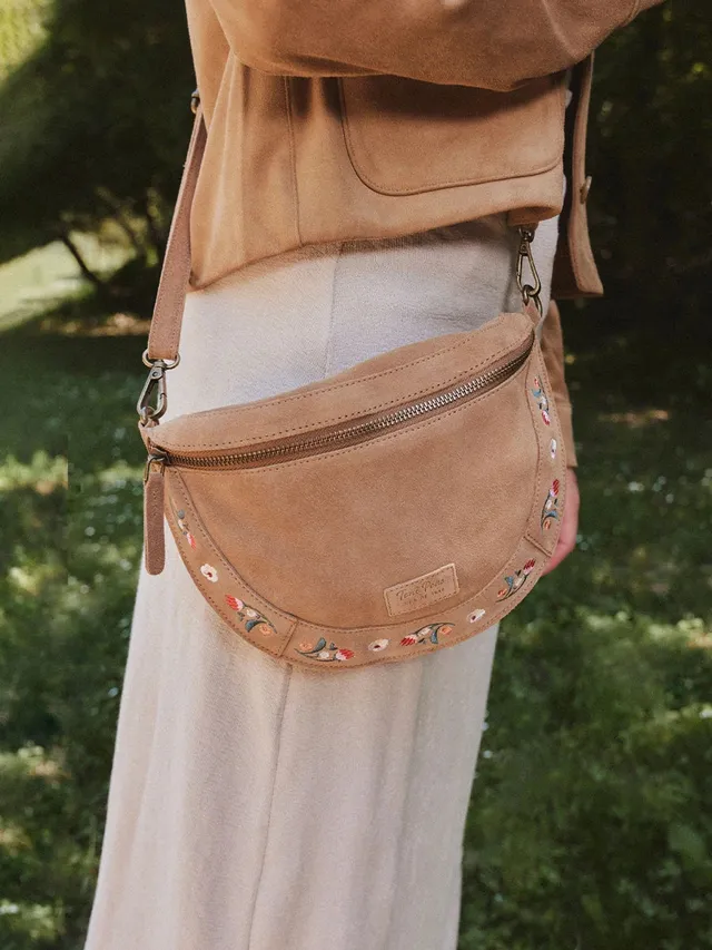 Toni Pons Gualta sac femme croûte cuir brodé