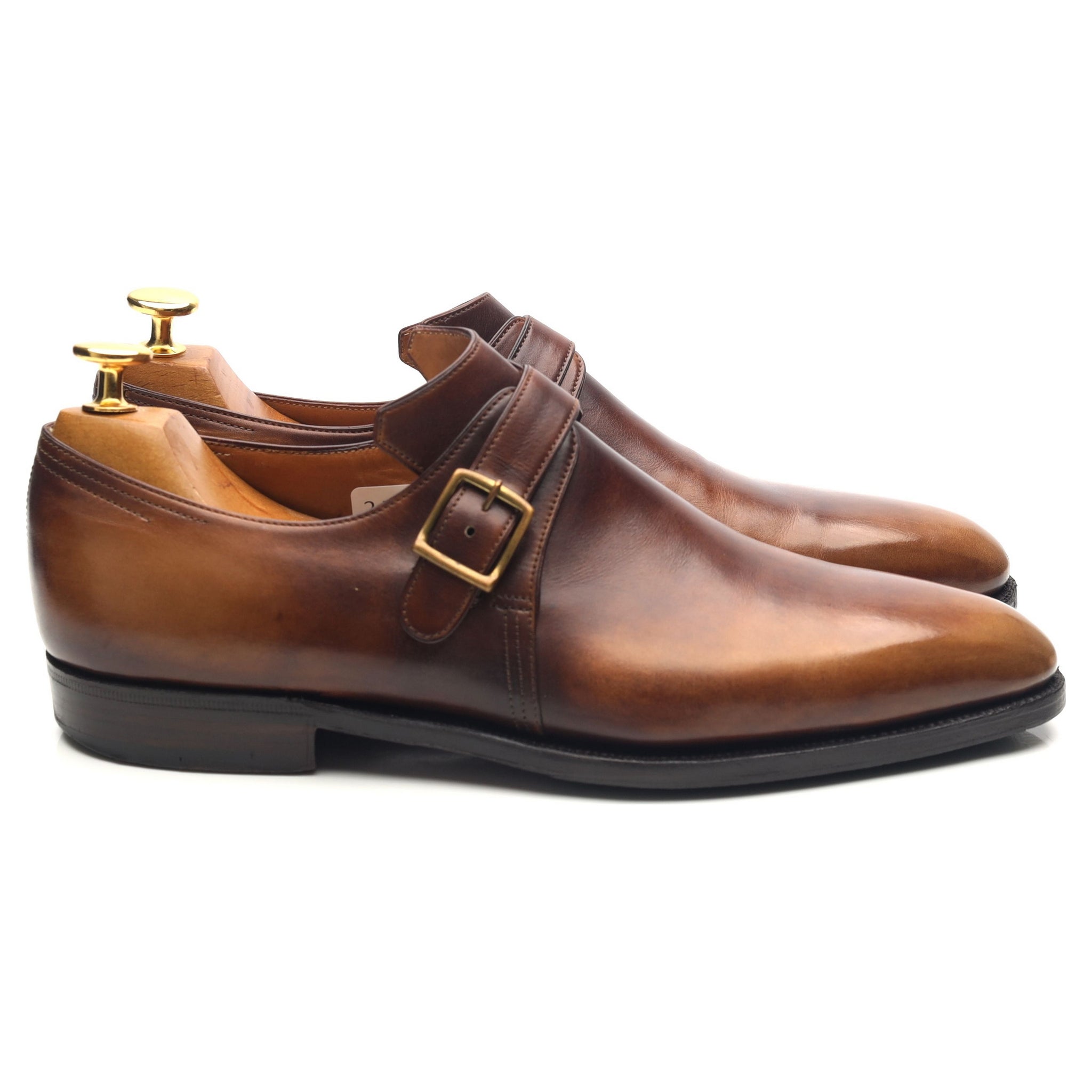 Corthay Arca Buckle derbies monk cuir marron UK 7