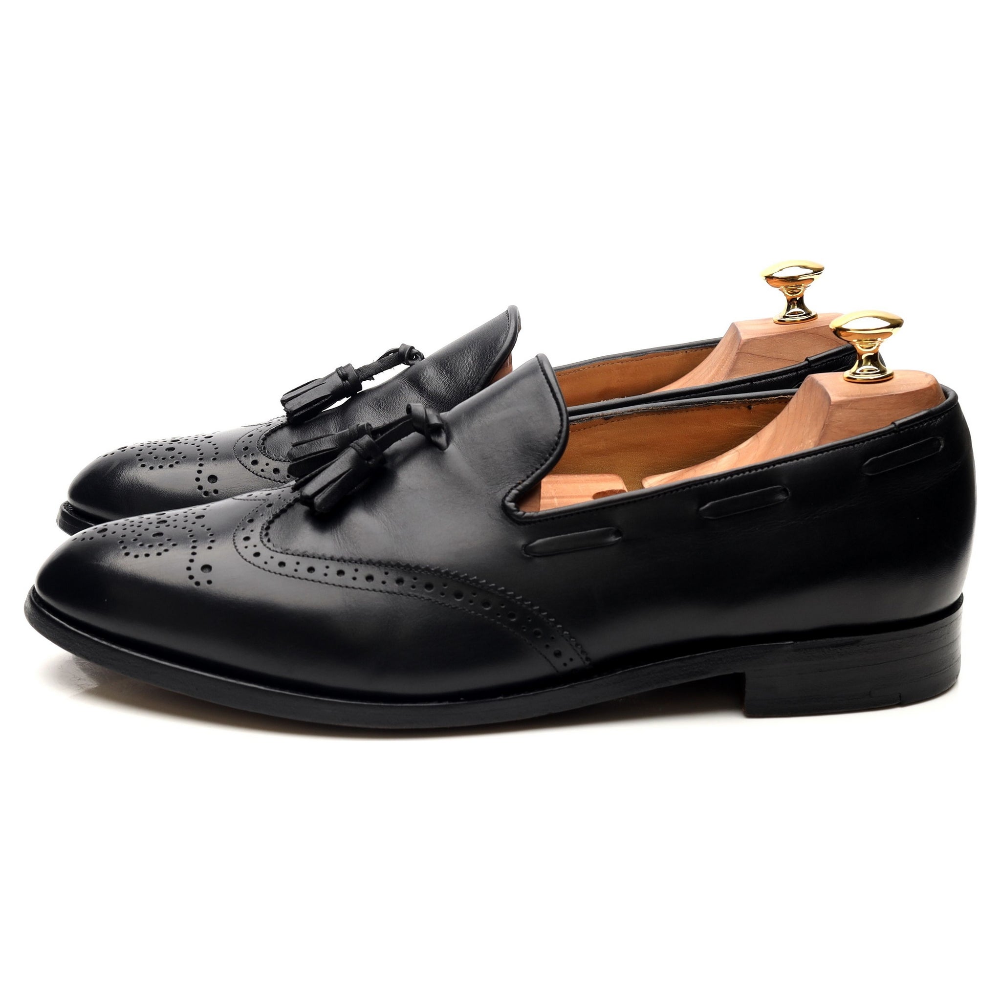 Herring mocassin cuir noir à pompons pointure UK 10