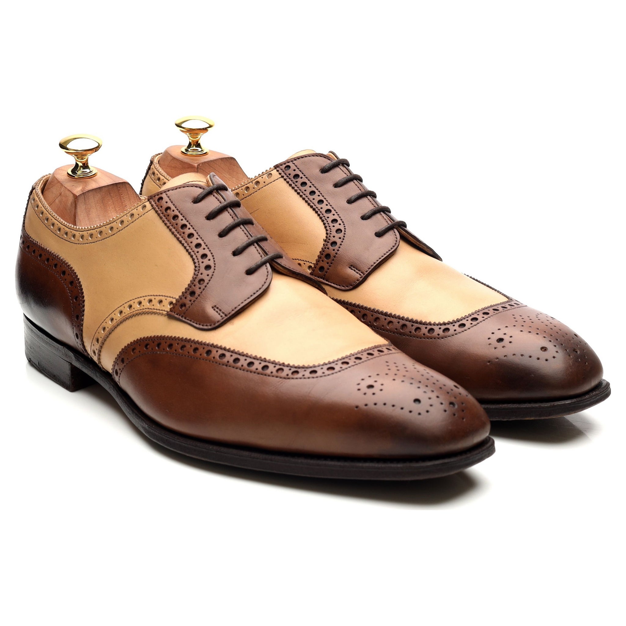 Edward Green derby cuir bicolore marron UK 10