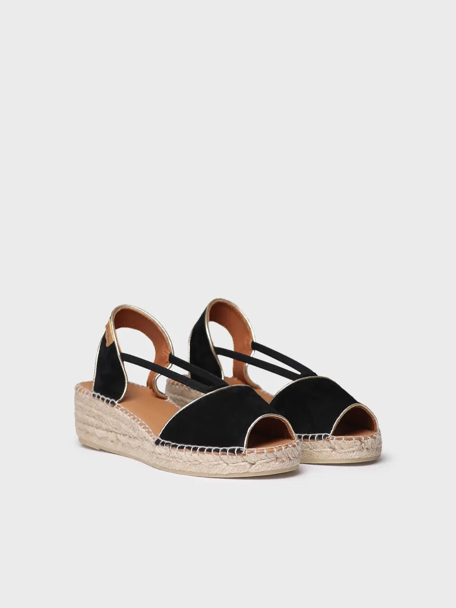 Toni Pons Bilda espadrilles compensées suède noir