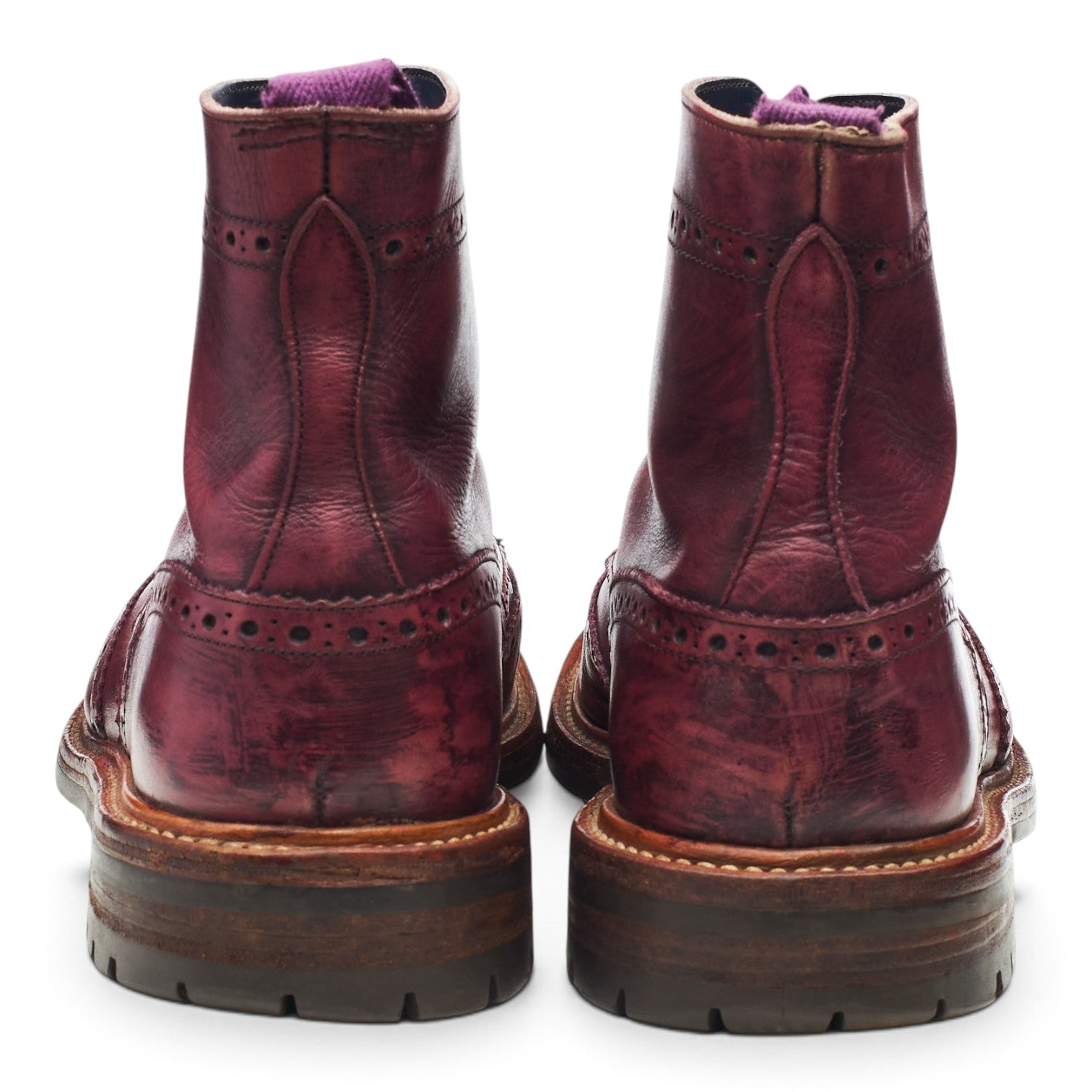 Tricker's Stow boots cuir violet pointure UK 9.5