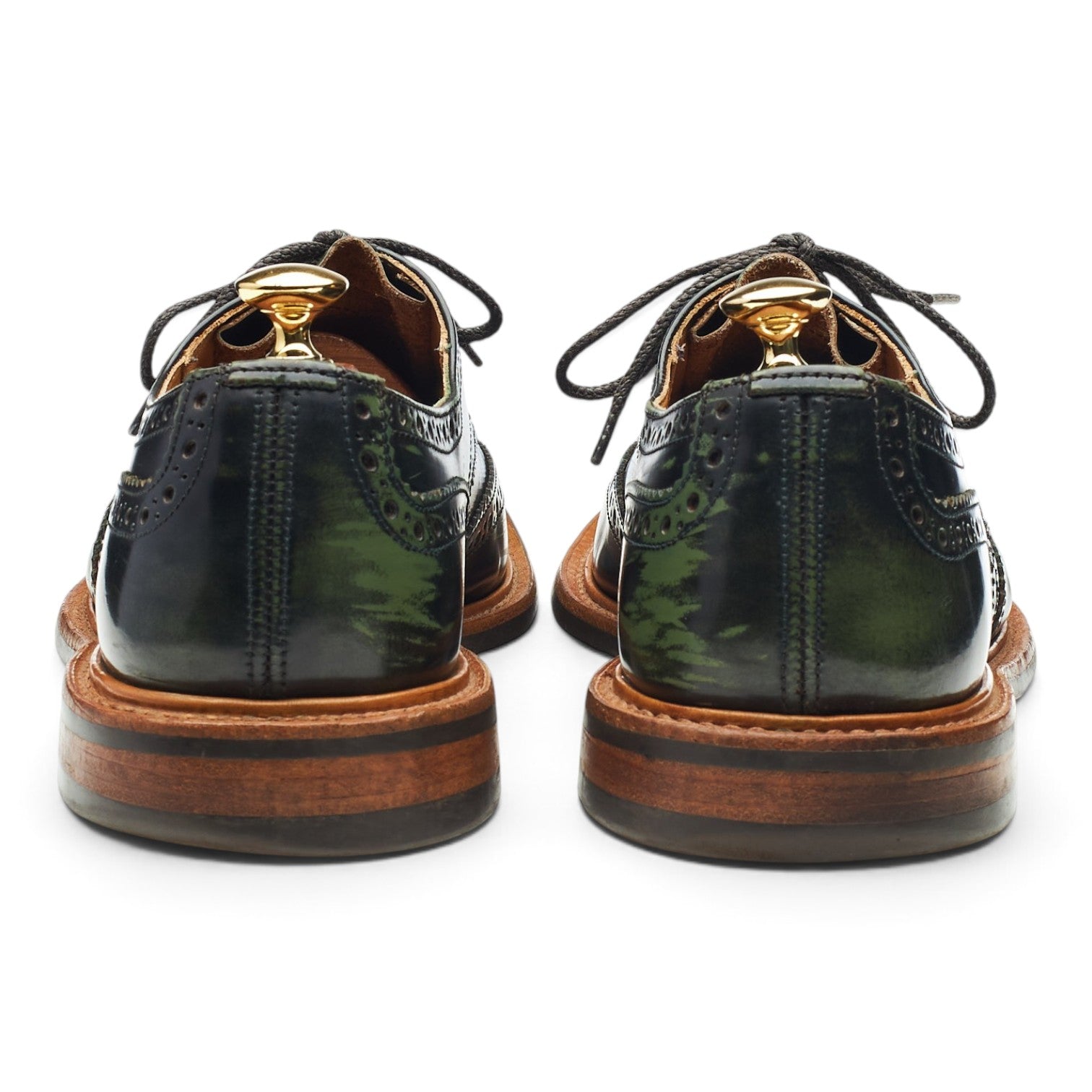 Tricker’s Bourton derby cuir vert UK9 brogue Dainite
