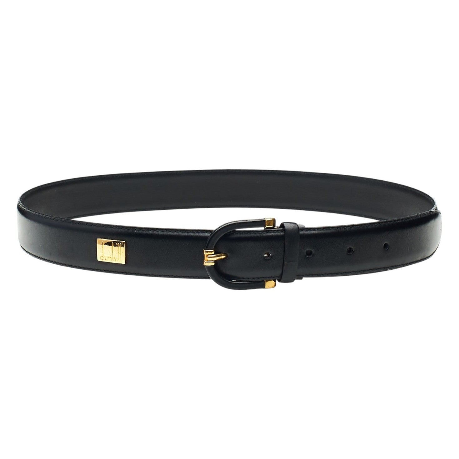 Dunhill ceinture cuir noir 32-34 boucle classique