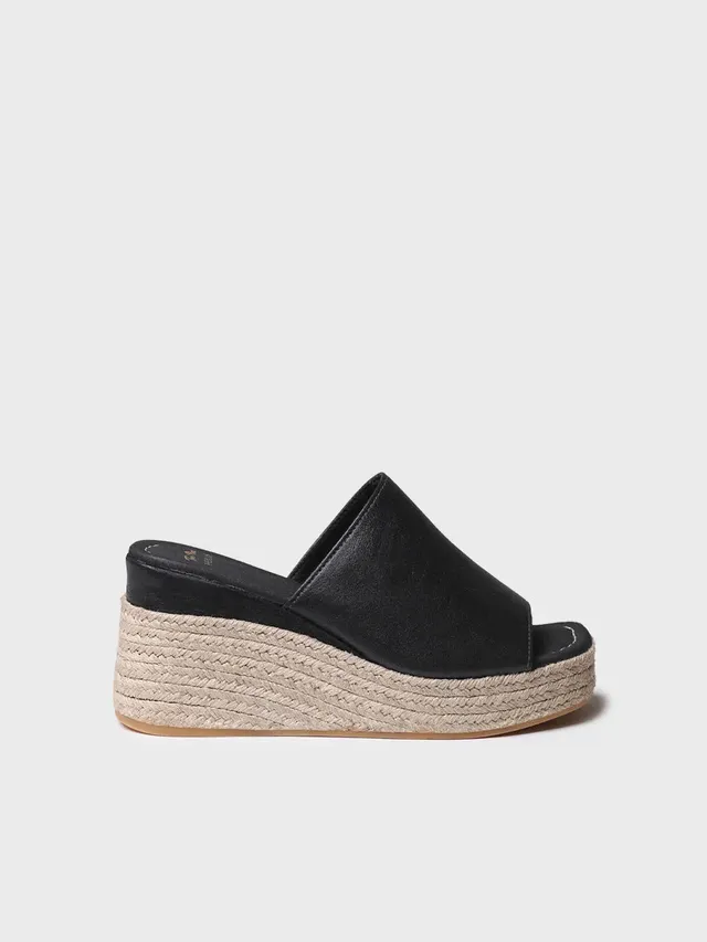 Toni Pons Marlene espadrille compensée noire suède