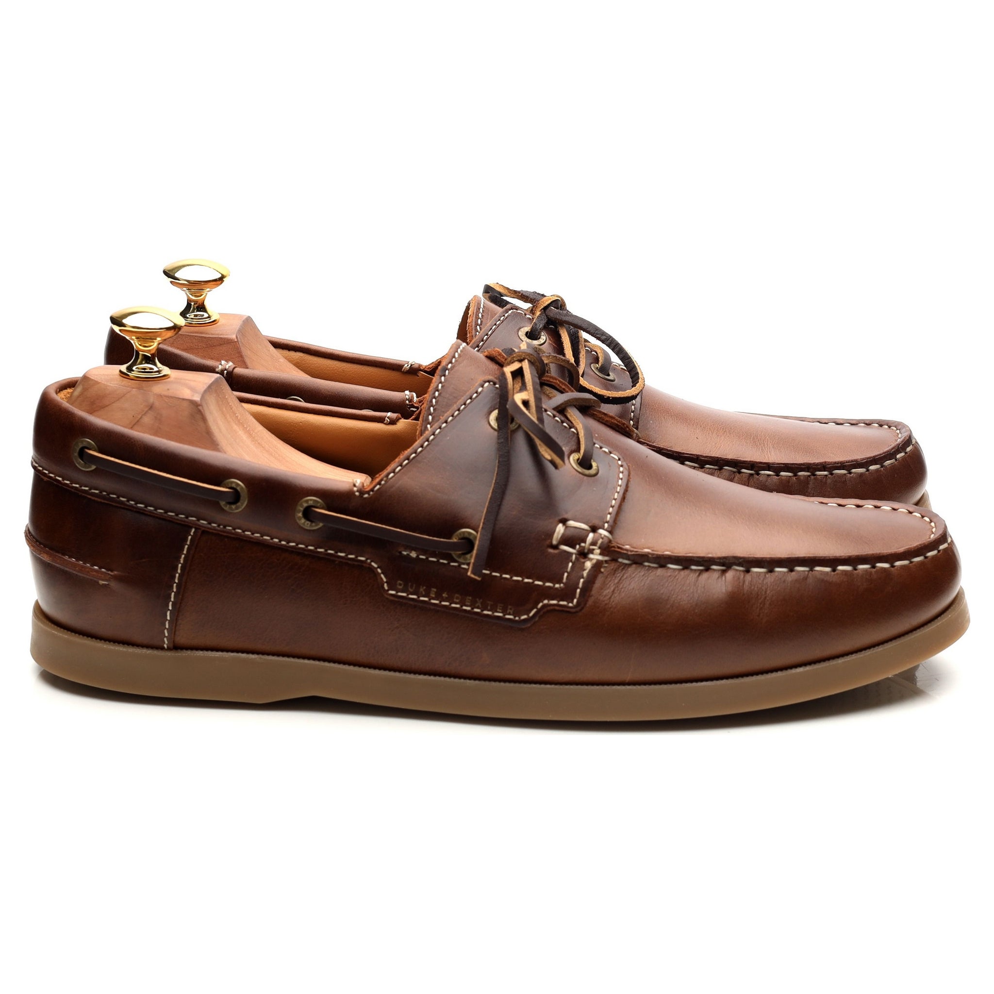 Duke + Dexter Hardy chaussures bateau cuir marron UK 10