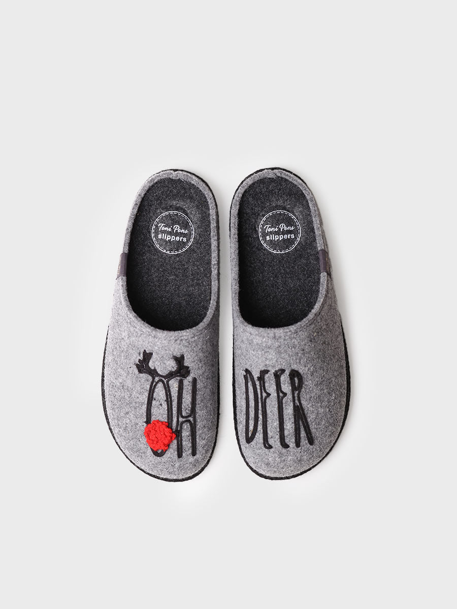 Toni Pons Tobi-DR pantoufle homme feutre gris Noel