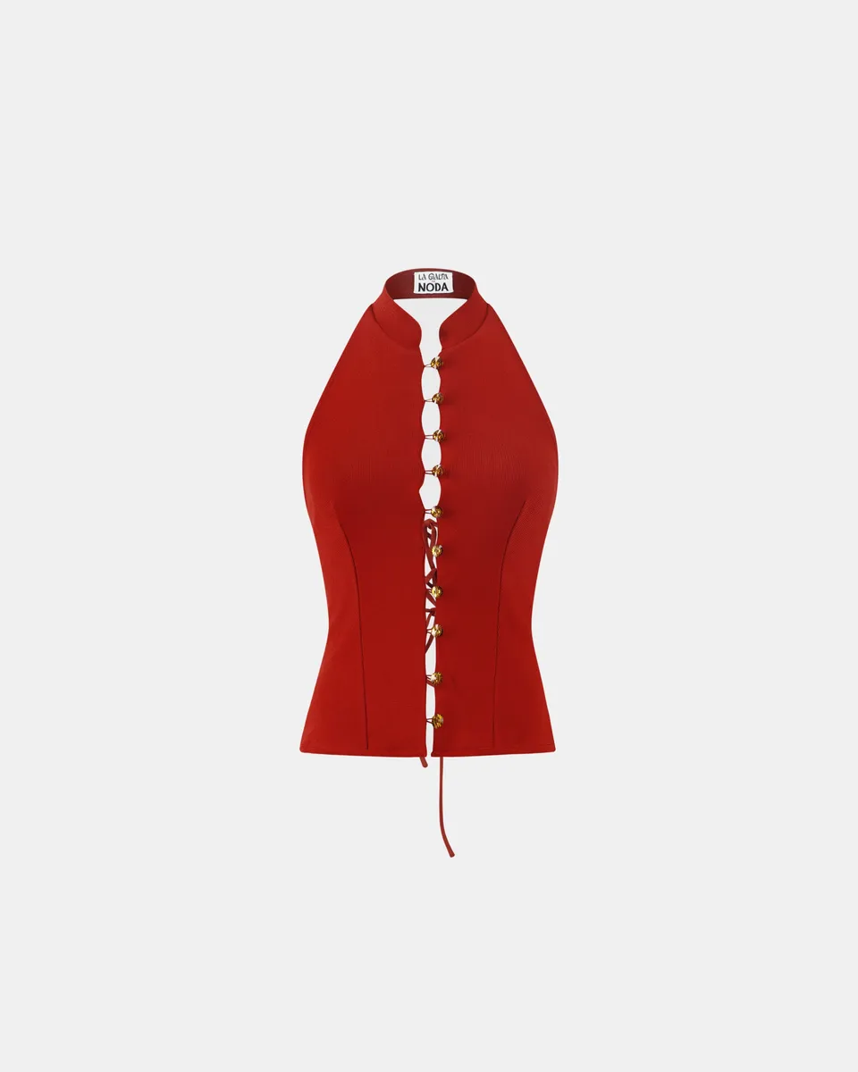 Nodaleto La Galpa Modjolokia Top viscose rouge minuit