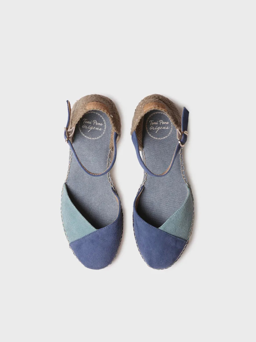 Toni Pons Beral espadrille daim bicolore talon 7 cm