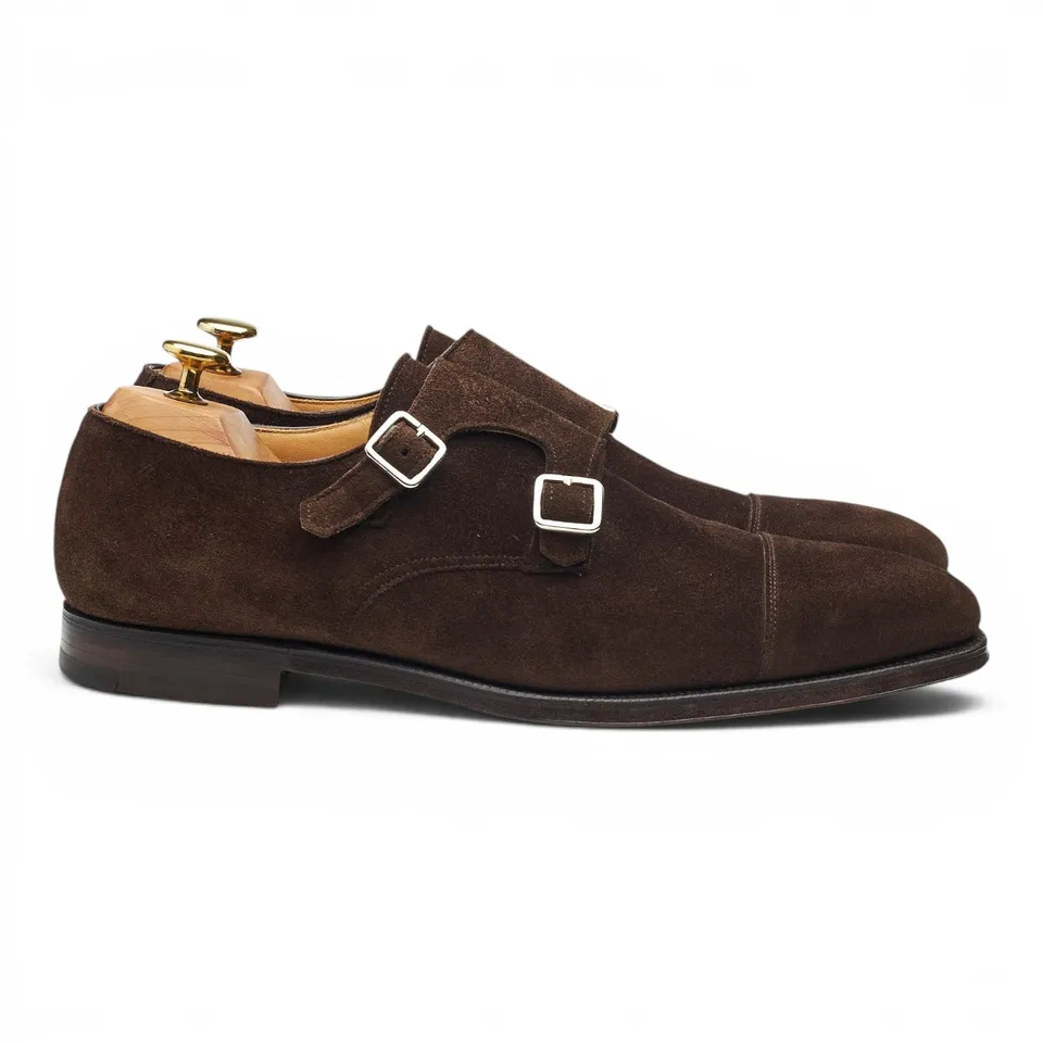 Crockett & Jones Lowndes monk strap daim marron 8.5 UK