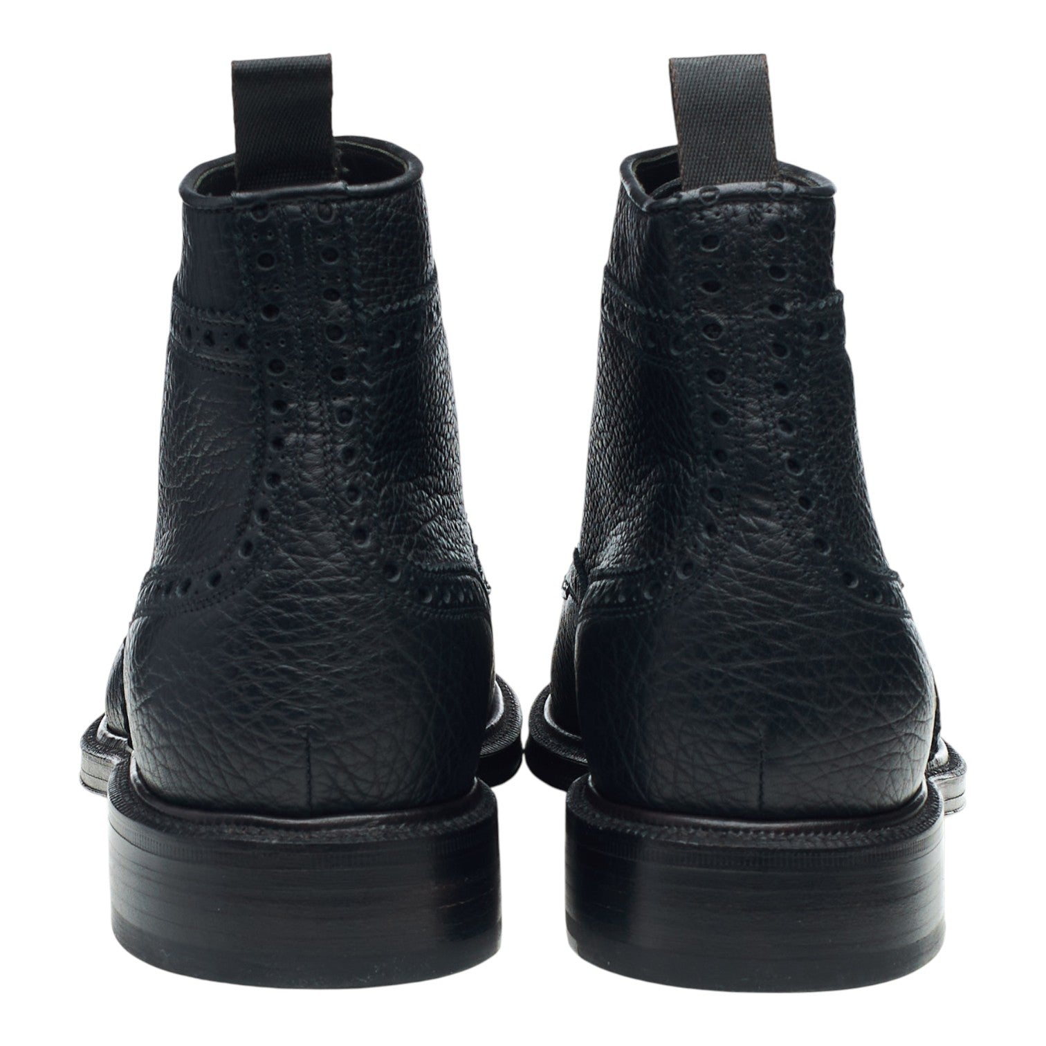 Brioni bottines brogues cuir bleu grainé UK 7
