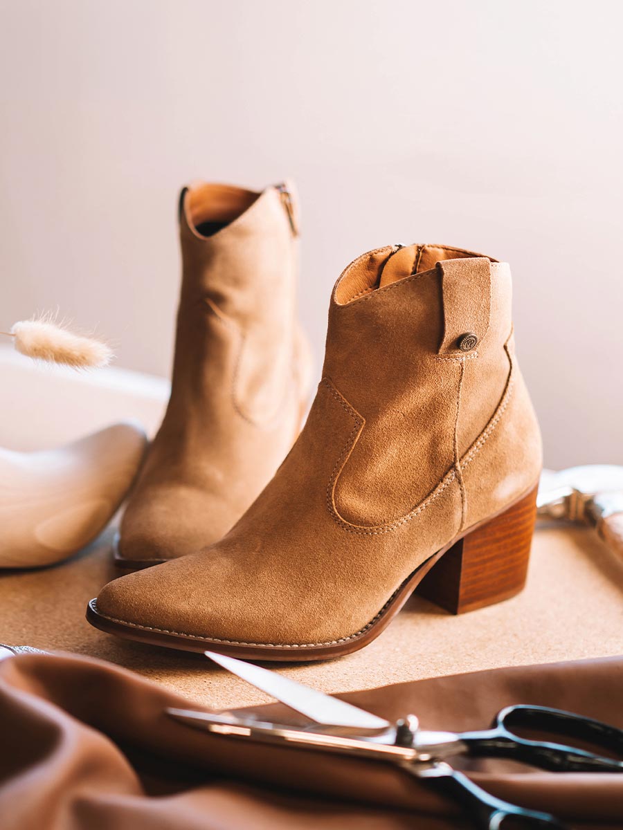 Toni Pons Loretta-SY boots cuir femme café talon 7 cm
