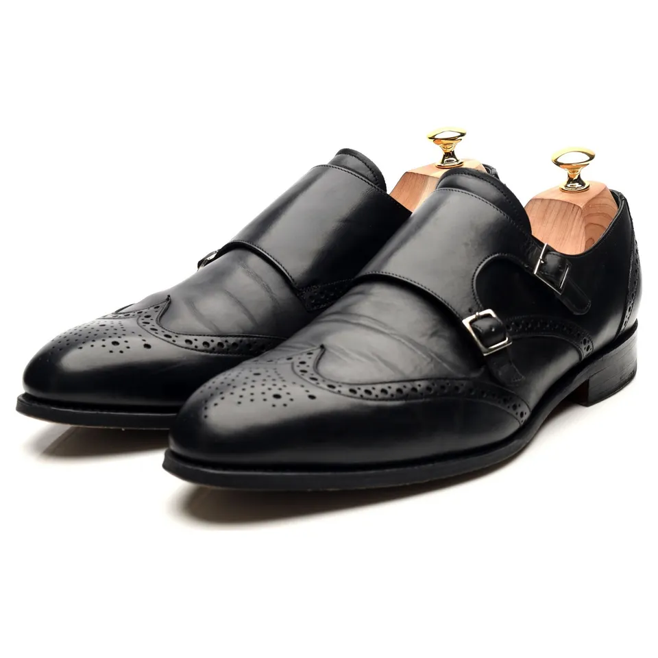 Barker Fleet chaussures monk cuir noir pointure 10,5