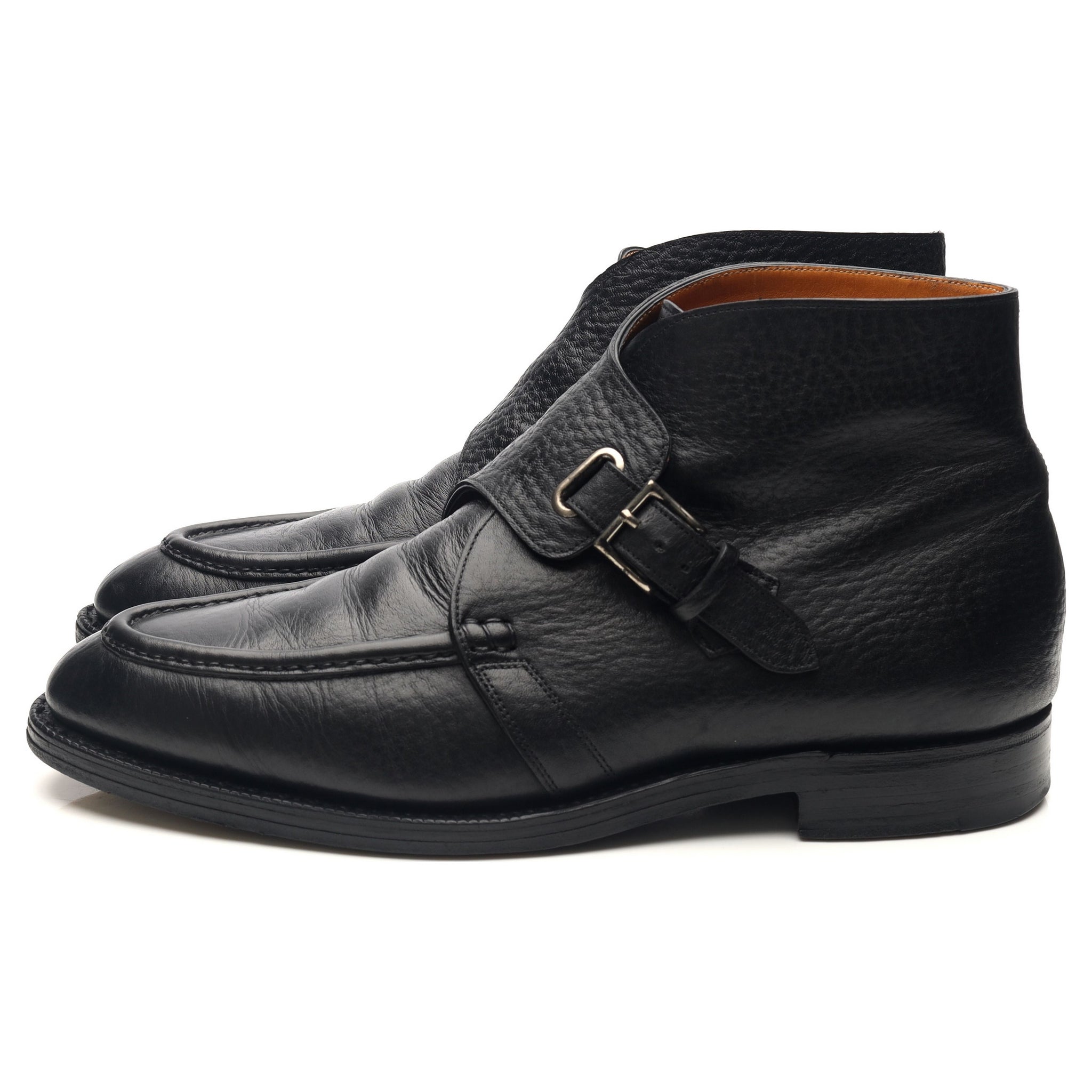 John Lobb Davos boots cuir grainé noir UK 10,5