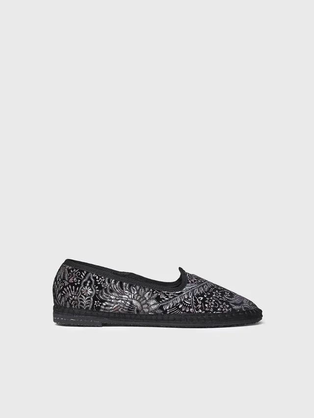 Toni Pons Catia babies jacquard velours noir