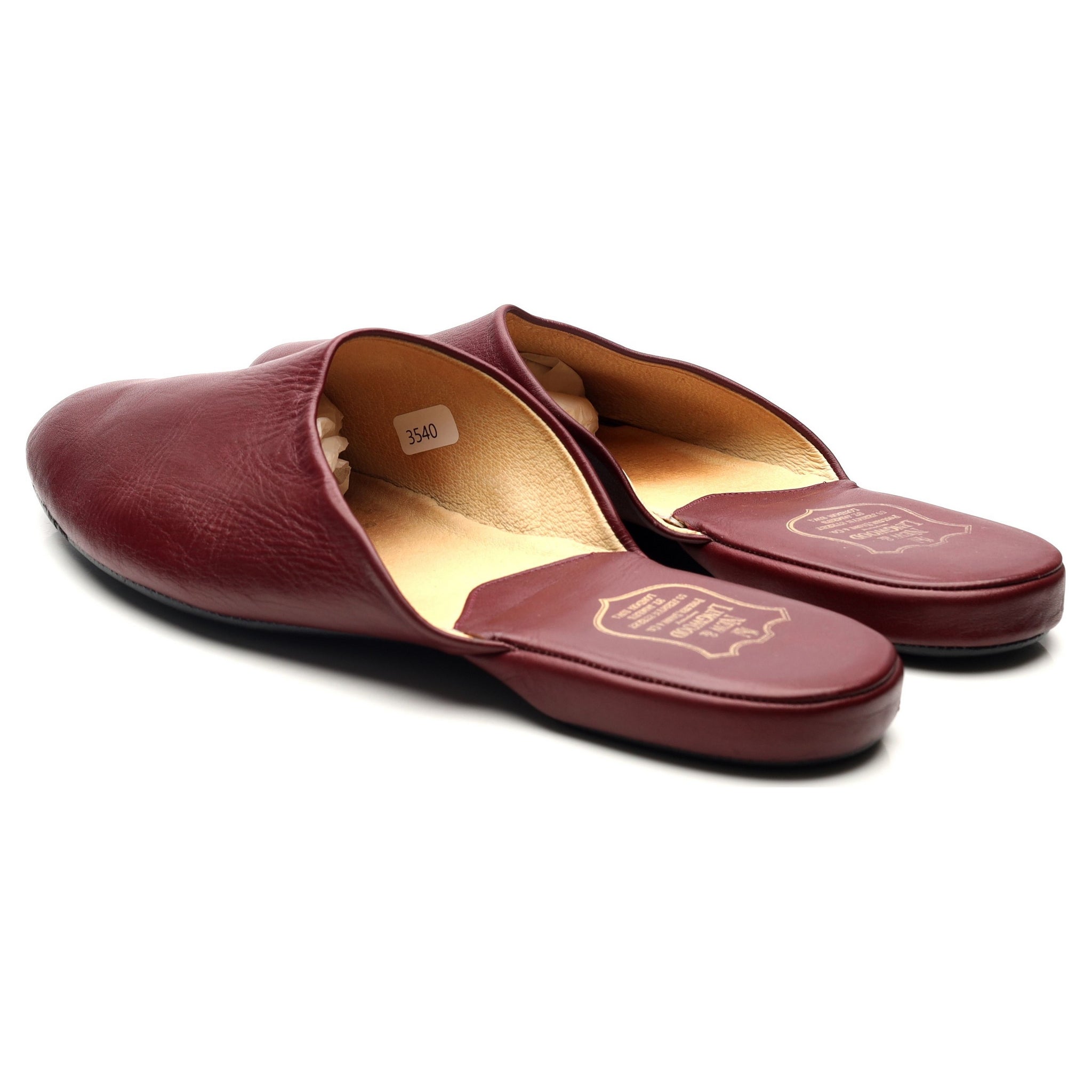 New & Lingwood pantoufles bordeaux UK 11 cuir