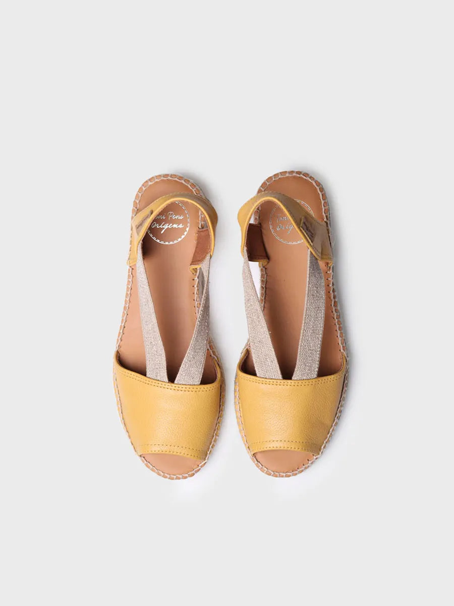Toni Pons Etna sandale plate cuir ocre