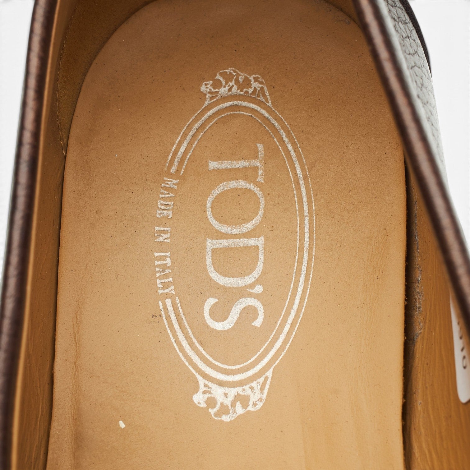 Tod's mocassins cuir grainé marron UK 8.5