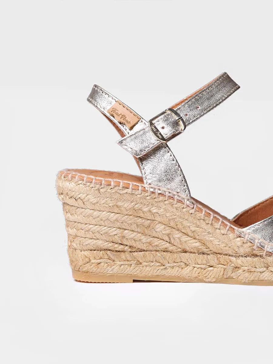 Toni Pons Sia-P espadrilles cuir femme platine