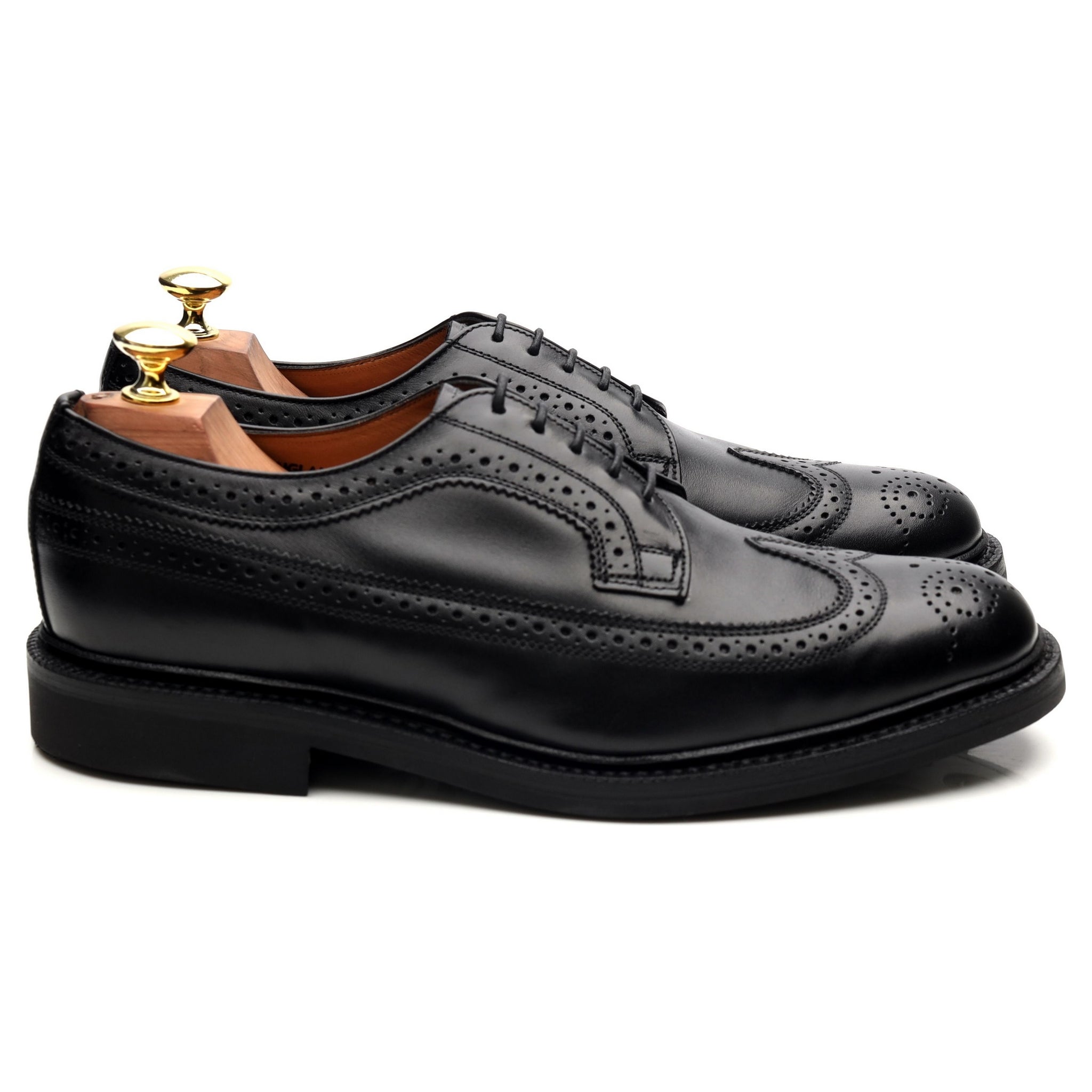 Sanders Kingston derby brogues cuir noir pointure UK 7,5