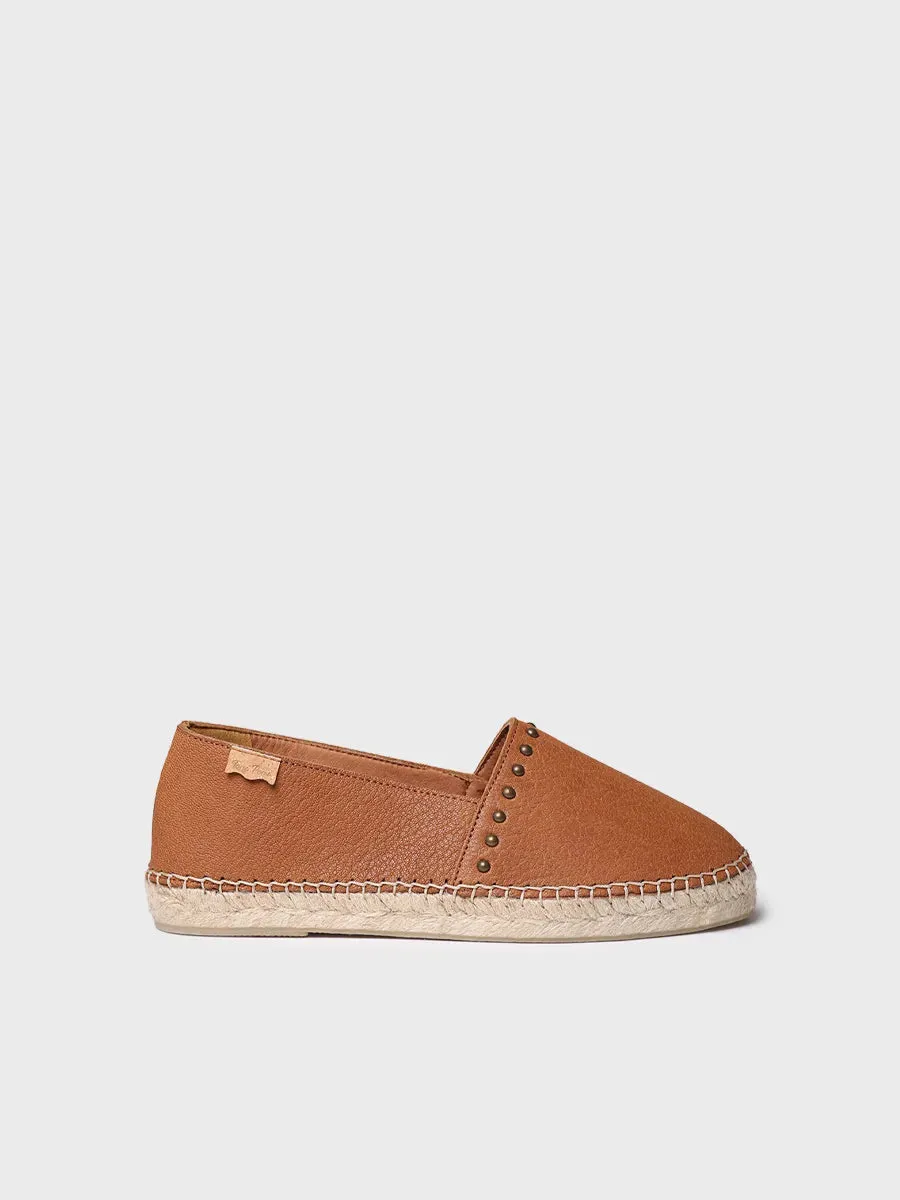 Toni Pons Malta espadrille femme cuir plat cloutée