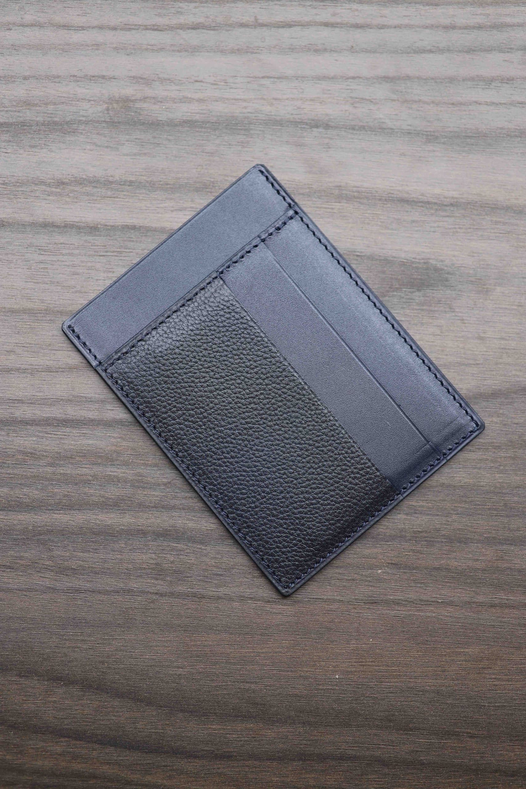 Malfroid porte-cartes cuir bleu marine 8 cartes