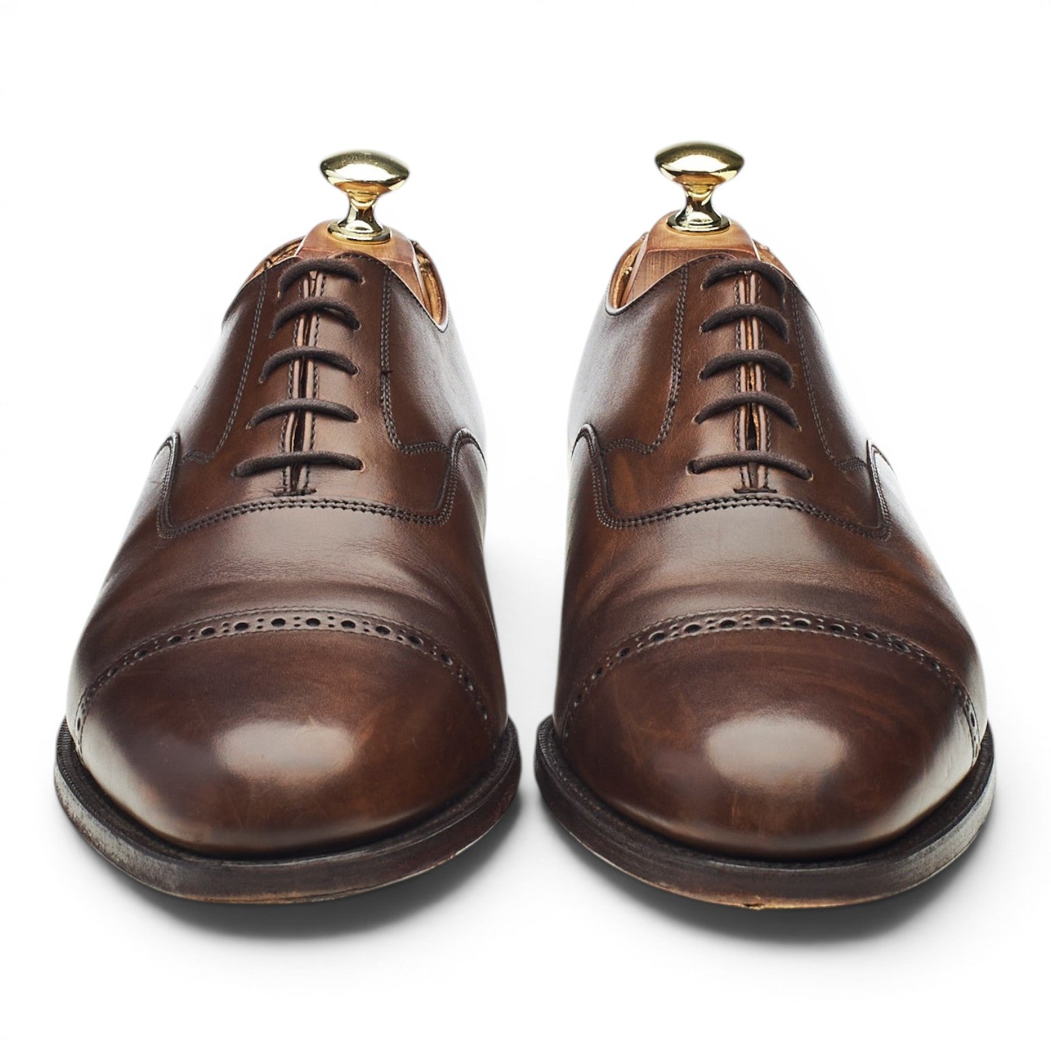 Peal & Co richelieu cuir marron foncé UK 7.5 bout droit