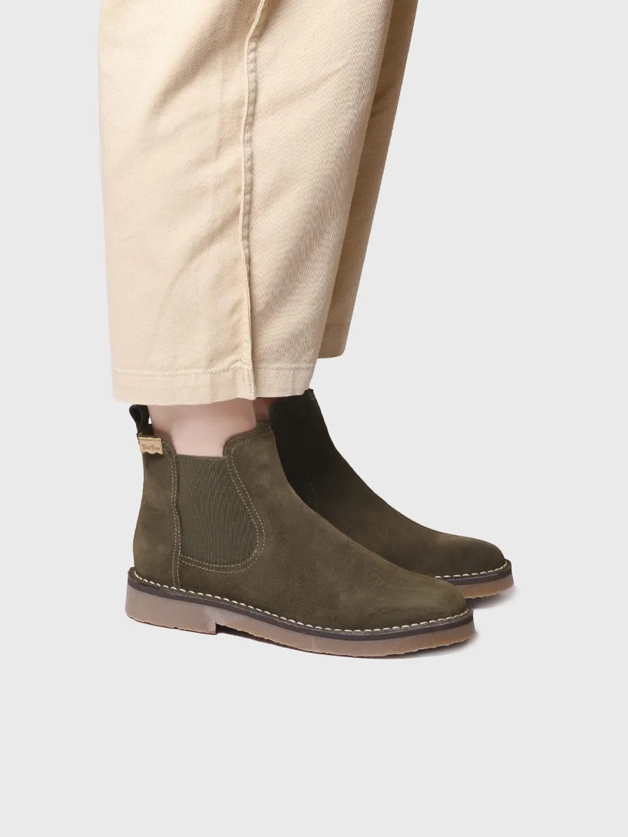 Toni Pons Isa-SY bottines daim femme kaki élastiques