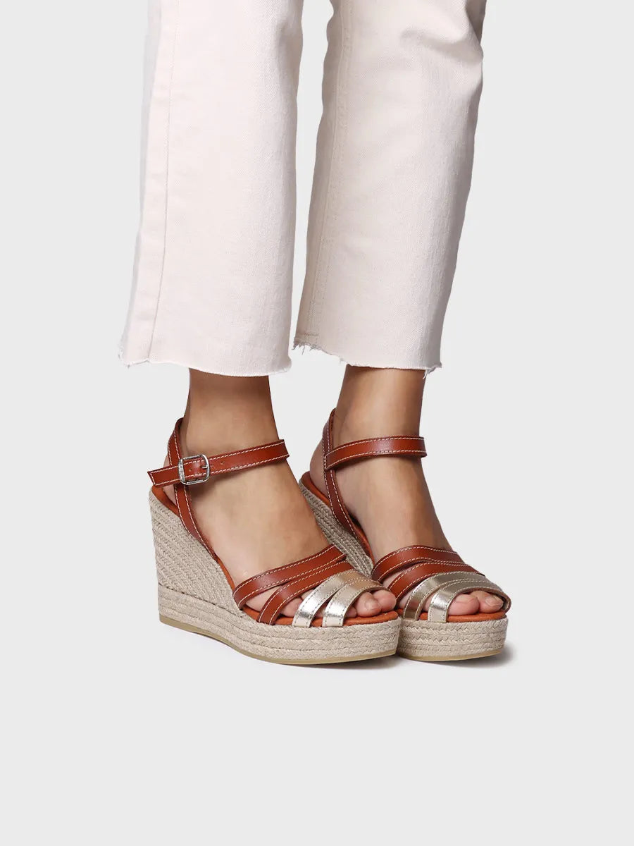 Toni Pons Octavia espadrilles cuir platine compensées 10 cm