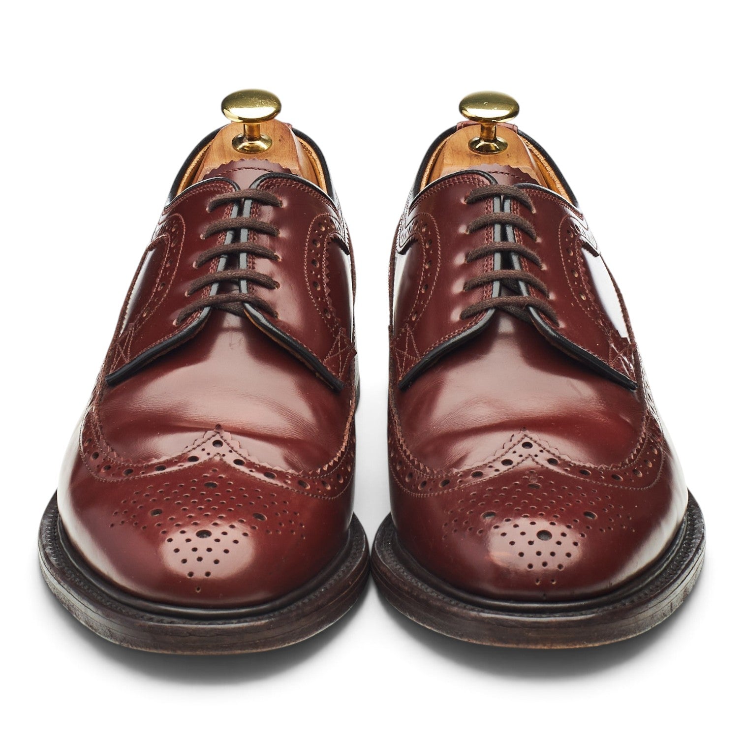 Loake 803 derbys brogues cuir bordeaux UK 8,5